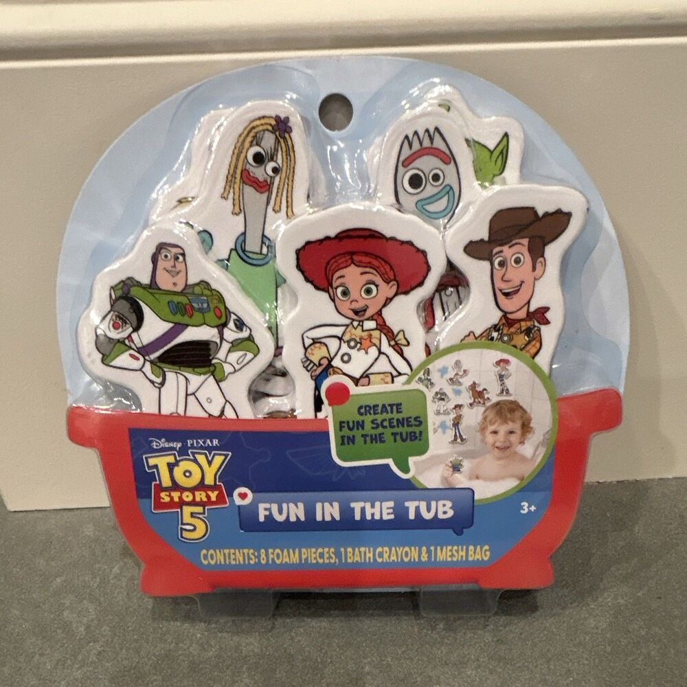Disney Pixar Toy Story 5 Fun in the Tub Foam Pieces Set w/ 1 Bath Crayon & Bag